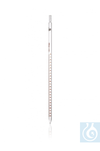 Measuring pipette, class AS, 50 ml : 0,2, AR glass, brown graduation, calibrated for EX, zero...